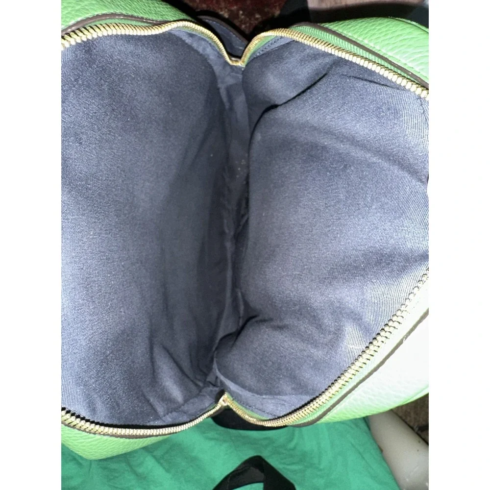 AUTHENTIC Coach Court Backpack Green Pebbled Leather Women's Medium Bag